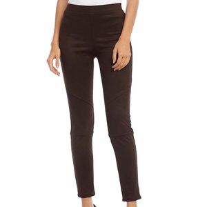 Karen Kane Lifestyle Faux Suede Moto Legging Pants